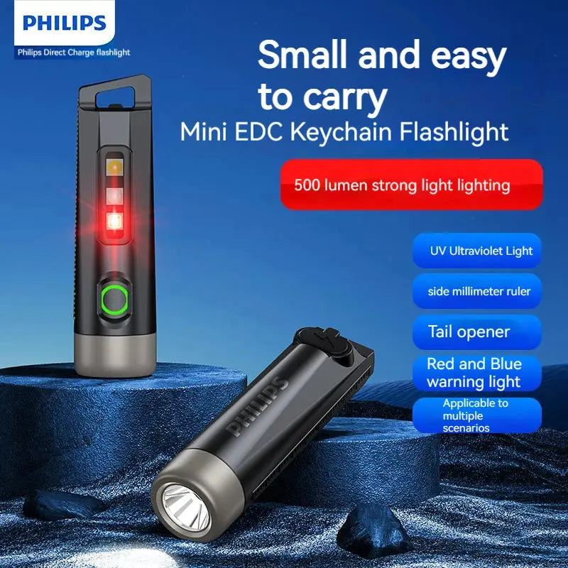 Jhonnyshop mini rechargeable EDC keychain flashlight with Type-C port and three light modes, compact and portable for everyday use.