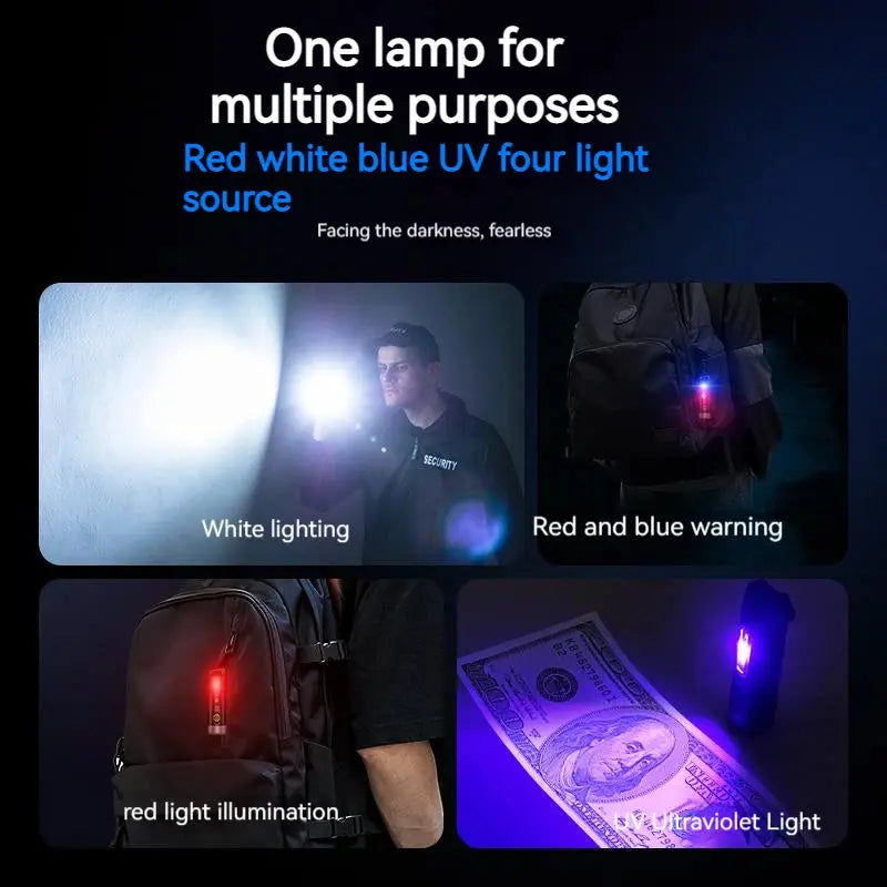 Mini rechargeable EDC keychain flashlight by Jhonnyshop with Type-C charging and three adjustable modes, compact and portable.