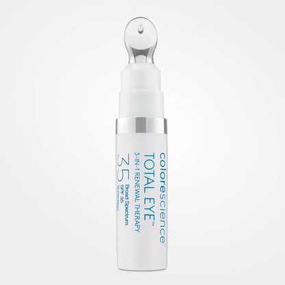 Wedoskin Colorescience Total Eye 3-In-1 Renewal Therapy SPF 35 with eyes, lips, and cheeks application in sleek packaging