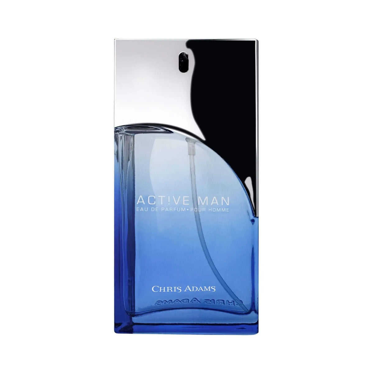 Chris Adams Active Man Eau de Parfum bottle by Amani Manor, 100mL (3.4 oz), featuring a sleek design with a black cap and modern label.